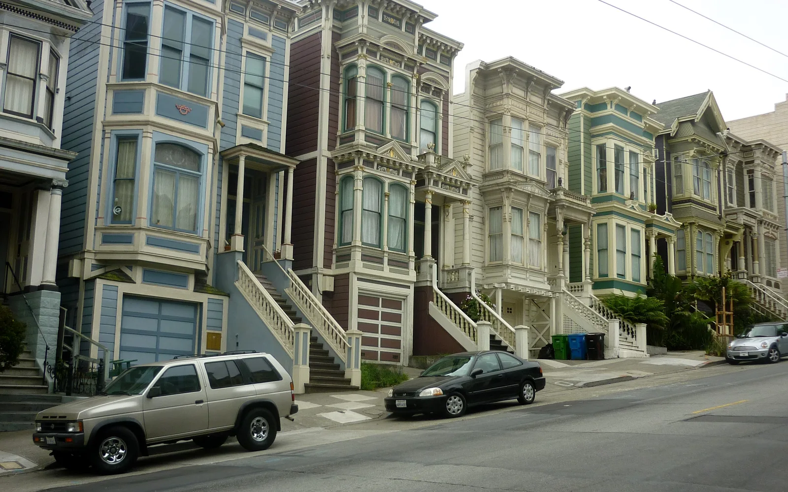 Victorian-style architecture in San Francisco with characteristic late 19th-century design elements and historic buildings